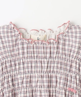 組曲 KIDS 【110-140cm】シャーリングブラウス Tシャツ クロスチェック系5