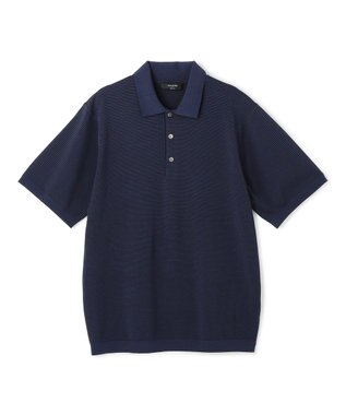 JOSEPH HOMME 【新柄】リュクスレーヨンボーダー　ポロニット ネイビー系1