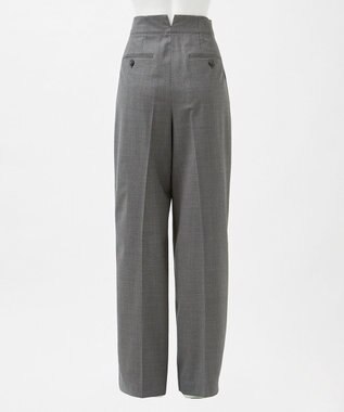 23区 【エステータ】ウールトロドライストレッチ タックワイドパンツ グレー