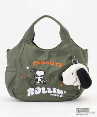 Y'SACCS SNOOPYデザイン サイドギャザー2wayトート　Mサイズ(スケートボード）