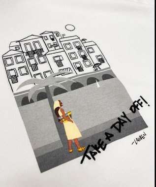 23区 L Lauren Rolwing コラボ グラフィックプリント フレア Tシャツ オフ