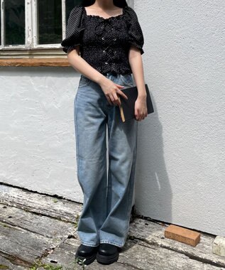 WEGO レースアップシャーリングブラウス ブラックその他