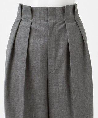23区 【エステータ】ウールトロドライストレッチ タックワイドパンツ グレー