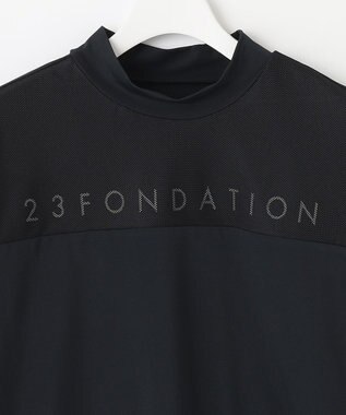 23区GOLF 【23Fondation/WOMEN】フロントロゴ モックネックプルオーバー ブラック系