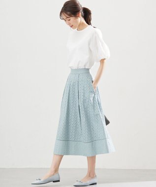 組曲 L 【WEB限定】チュールポンチドッキング Tシャツ アイボリー系