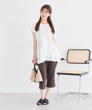 earth music&ecology 【接触冷感】ラッフルヘムプルオーバー Off White