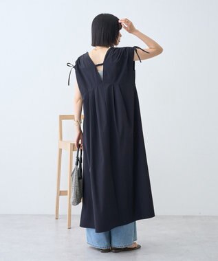 AMERICAN HOLIC 【マルチ機能】Vネックドロストショルダーワンピース Black