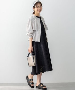 組曲 L 【WEB限定・新色追加】エンブロイダリーレースノースリーブ ワンピース ブラック系