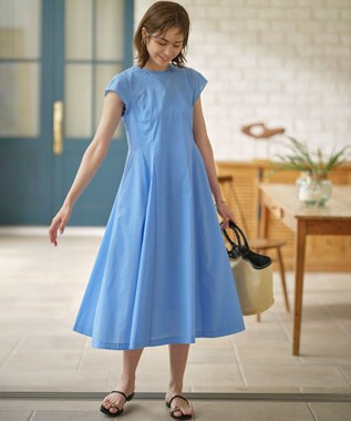 組曲 コットンローン フレアワンピース ブルー系