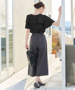 Tiaclasse ストレッチタックワイドパンツ グレー