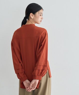 YECCA VECCA 2way裾アレンジパール釦ブラウス Terracotta