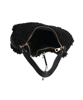 INTER-CHAUSSURES 【ANDREA CARDONE ITALI】レザーハンドルボアホーボーバッグ ブラック