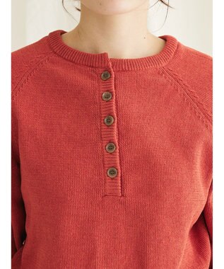 CRAFT STANDARD BOUTIQUE ７Ｇモールニット　ヘンリーＰＯ　Ｌ／Ｓ Dark Orange