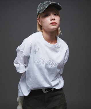 WEGO 【ユニセックス着用ITEM】ラインストーングラフィックT（SS） ホワイト