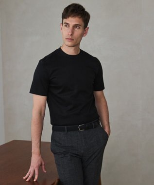 GOTAIRIKU 仕事で着られる綿100%【クルー以上モック未満】カバーネック DRESS Tシャツ(26年モデル) ブラック系