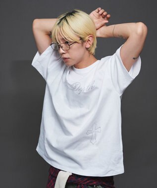 WEGO 【ユニセックス着用ITEM】ラインストーングラフィックT（SS） ホワイト