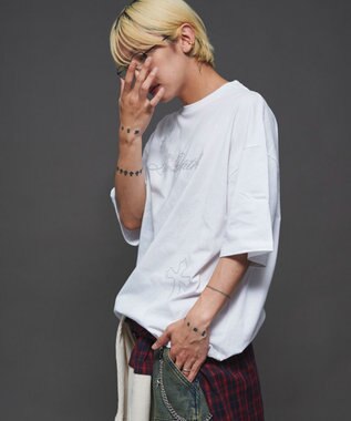 WEGO 【ユニセックス着用ITEM】ラインストーングラフィックT（SS） ホワイト