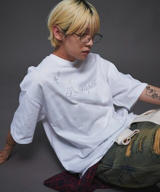 WEGO 【ユニセックス着用ITEM】ラインストーングラフィックT（SS） ホワイト