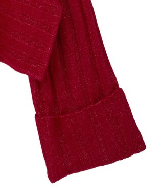 CRAFT STANDARD BOUTIQUE ロールアップ袖ショート丈ニットプルオーバー Red