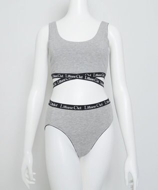 WEGO 【ハーフトップ＆ショーツセット】Liliane　Ciel　クロスロゴ グレー