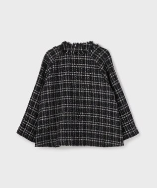 GRACE CONTINENTAL フレアスリーブツイードジャケット ブラック