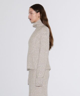 JOSEPH ファジーケーブル　ハイネックニット Khaki