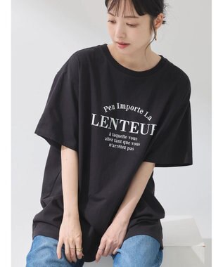 earth music&ecology アソートロゴプリントＴ Black