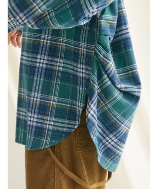 CRAFT STANDARD BOUTIQUE チェックバンドカラーサークルブラウス Green