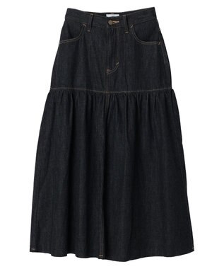 earth music&ecology Ｌｅｅ×ｅ．ｍ．ａ．ｅ．デニムフリルスカート Indigo