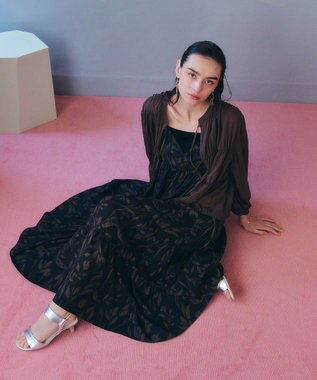 YECCA VECCA リボンデザインシアーブラウス Brown