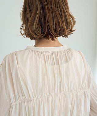 YECCA VECCA リボンデザインシアーブラウス Brown