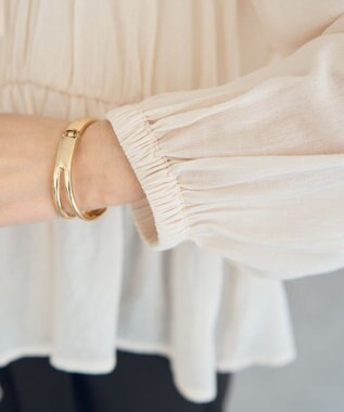 YECCA VECCA リボンデザインシアーブラウス Brown