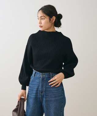 Green Parks ・ｓｗｉｎｇ　ｂｙ　ボトルネックカラーニット Black