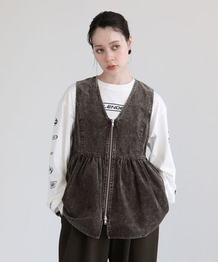 Green Parks ・ＥＬＥＮＣＡＲＥ　ＤＵＥ　ケミカルコーデュロイベスト Brown