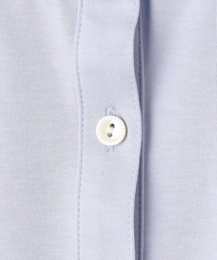 J.PRESS LADIES 【洗える】プレーティングジャージー バンドカラー カットソー サックス系