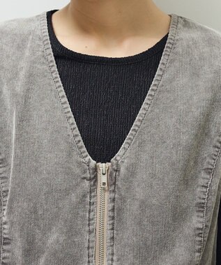 Green Parks ・ＥＬＥＮＣＡＲＥ　ＤＵＥ　ケミカルコーデュロイベスト Gray