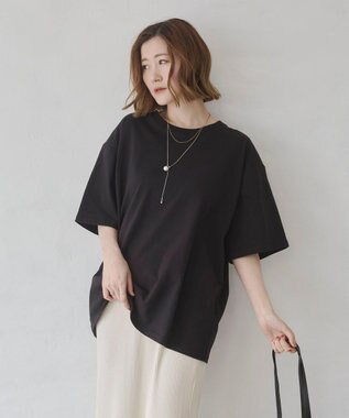 WEGO 【ユニセックス着用ITEM/SMLサイズ展開】コットンクルーネックT（SS） ブラック
