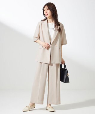 ANY SIS S 【接触冷感・速乾・UVカット・洗える】スイートクール ワイドパンツ ライトベージュ