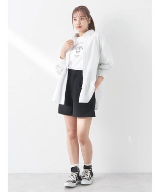 earth music&ecology パールボタンオーバーシャツ Off White