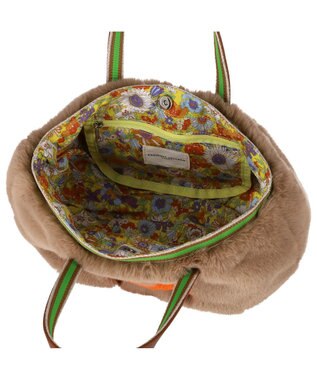 tsumori chisato CARRY キラネコファー ハンドバッグ 手提げ ブラウン