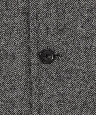 J.PRESS MEN 【JAPAN TWEED with REAL SHETLAND】ヘリンボーン バルカラーコート ブラック系2