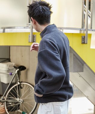 WEGO 【ユニセックス着用】フリース　ハーフZIPプルオーバー ダークグレー