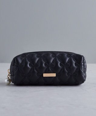 Maison de FLEUR リボンキルティングロングポーチ Black