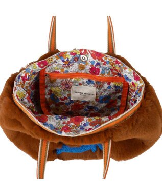 tsumori chisato CARRY キラネコファー ハンドバッグ 手提げ チョコ