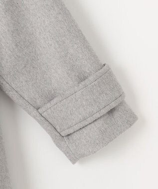 Feroux ウール混 Aラインコート ライトグレー系