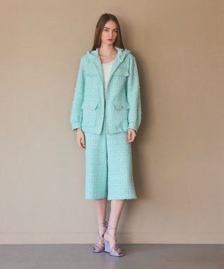 GRACE CONTINENTAL ツイードクロップドパンツ ミント