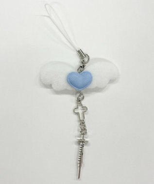 WEGO ハートエンジェルキーホルダー サックス