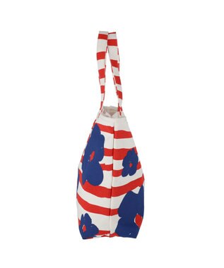 tsumori chisato CARRY フラワーボーダー トートバッグ 花柄 ボーダー レッド