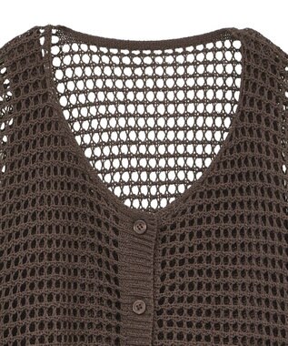 earth music&ecology ＳＥＴ２点メッシュニットカーディガン＋ビスチェ Brown