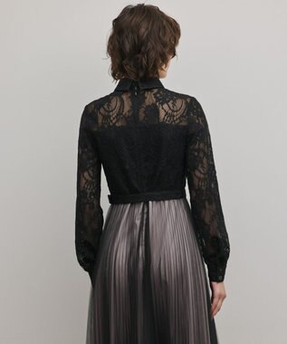 GRACE CONTINENTAL コードレースプリーツワンピース ブラック